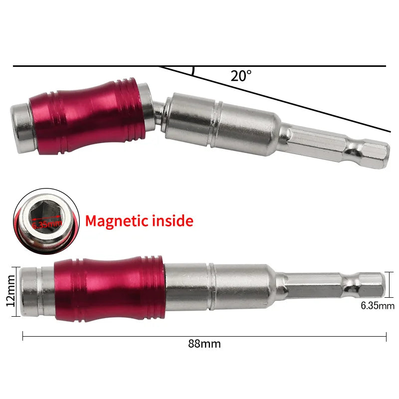 Broca com parafuso magnético rotativo de 1/4", suporte de ponta