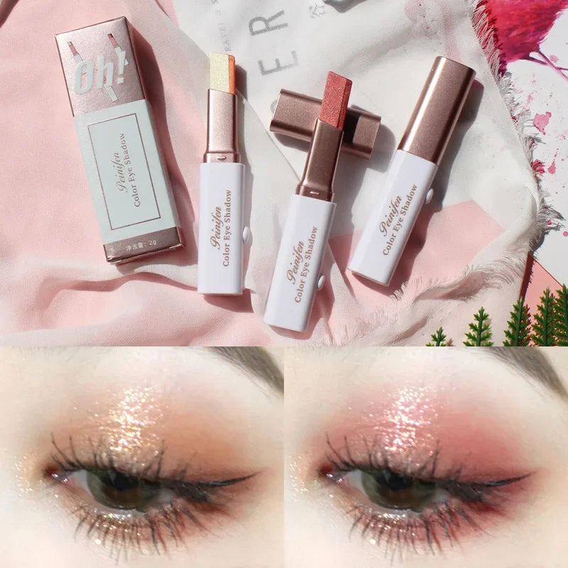 Double Color Glitter Eye shadow Stick Pencil Eyeshadow Makeup Waterproof Bicolor Shimmer Cosmetics Beauty Makeup Tool Wholesale