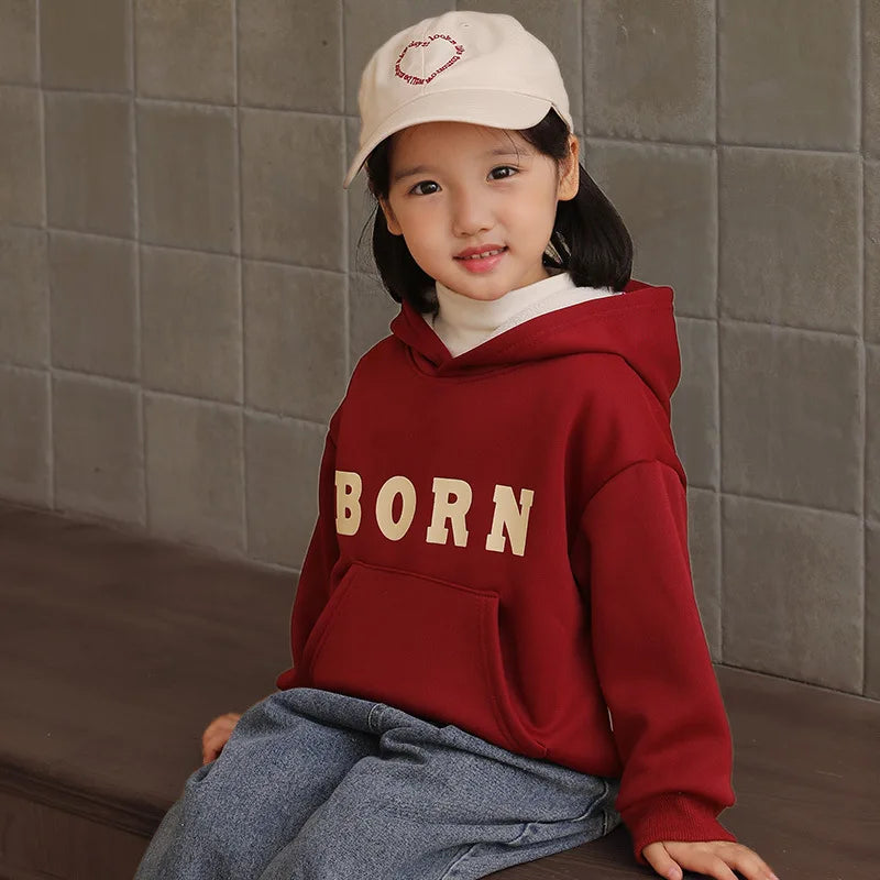 Inverno meninas meninos grosso quente hoodies outono moda.