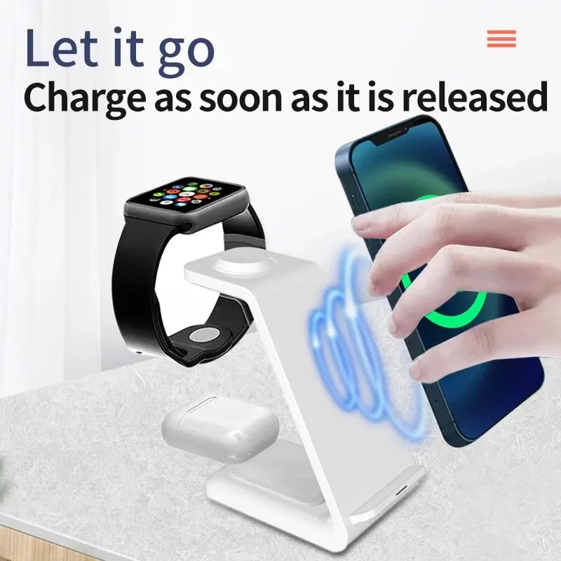 20W 3 in 1 Wireless Charger Stand Fast Charging Dock Station for iPhone 14 13 12 11 Pro Max Apple Watch 8 7 6 IWatch Airpods Pro