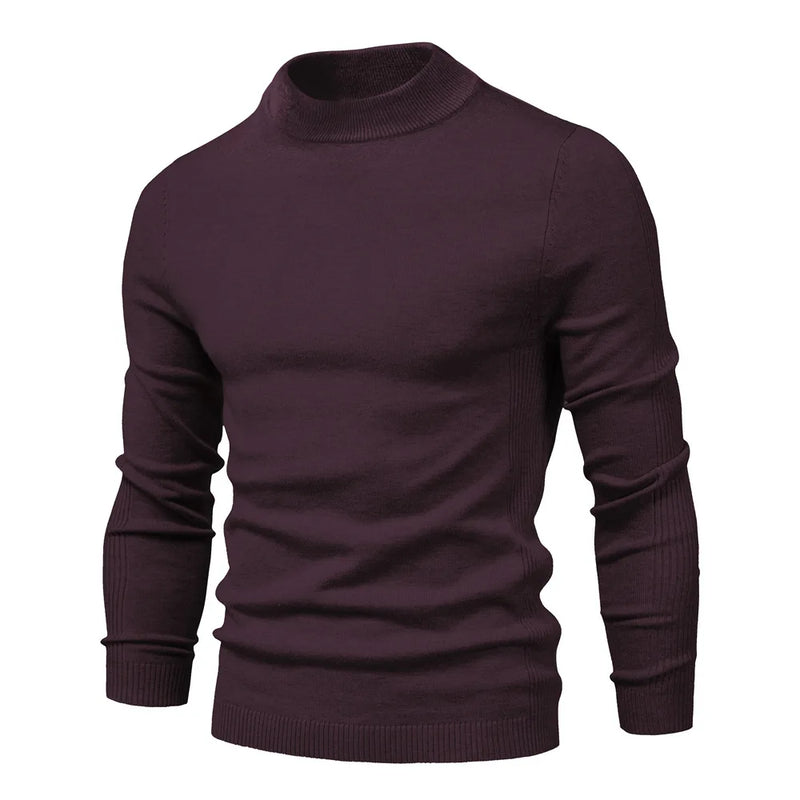 Camisola de homem outono inverno, pullovers de cor sólida