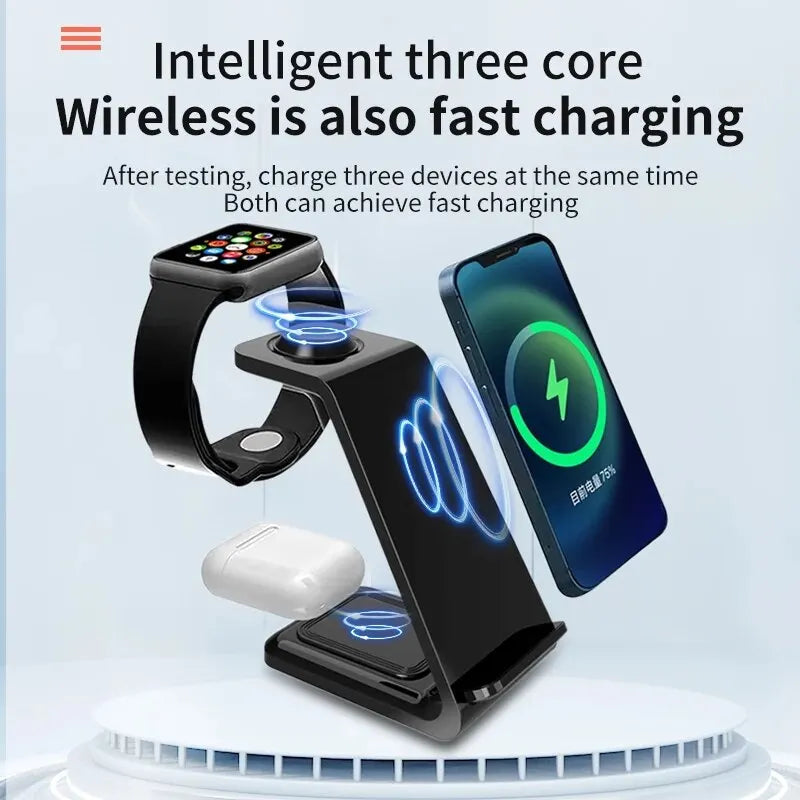 20W 3 in 1 Wireless Charger Stand Fast Charging Dock Station for iPhone 14 13 12 11 Pro Max Apple Watch 8 7 6 IWatch Airpods Pro