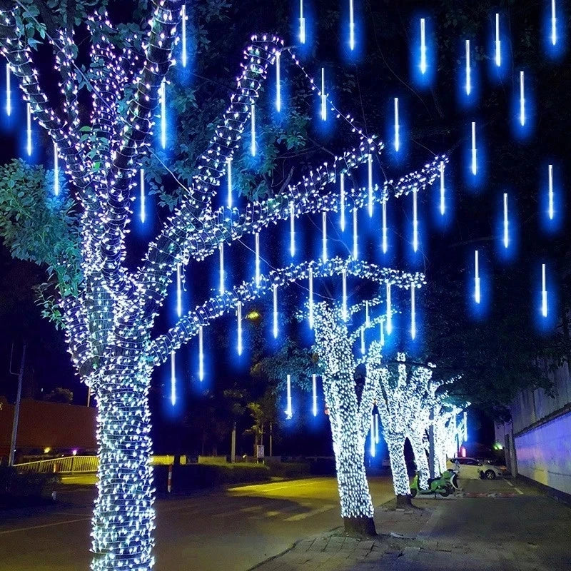 Luzes led para chuva de meteoros, à prova de água, queda de chuva, luz de fada, Decoração de natal.