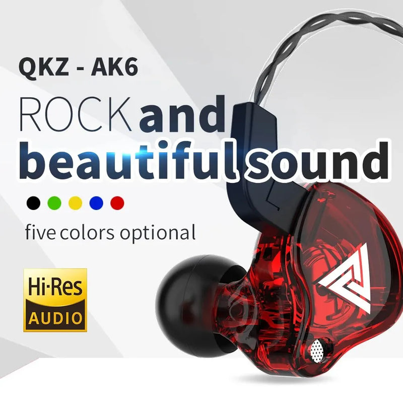 Qkz ak6 fones de ouvido dinâmicos alta fidelidade.