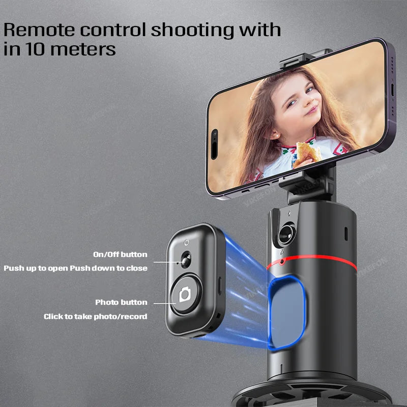 2024 novo 360° acompanhamento gimbal estabilizador monopé desktop rosto rastreamento cardan com obturador remoto para tiktok fotografia ao vivo.