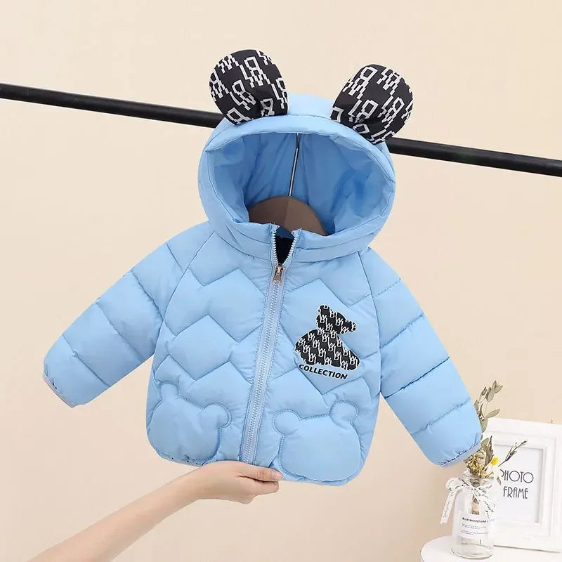 2023 New Winter Children Down Coats Cute Cartoon Warm Down Jackets for Kids Boys Girls Hooded Baby Jacket Coats Outwear Parkas