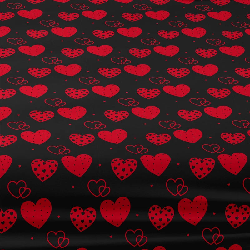 1 Simple modern heart-shaped printed matte Fitted Sheet, bedroom printed bed cover, bedding (excluding pillowcases)