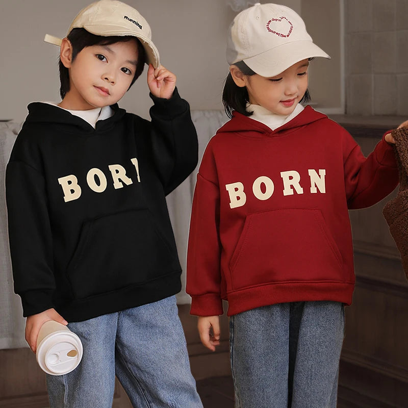 Inverno meninas meninos grosso quente hoodies outono moda.