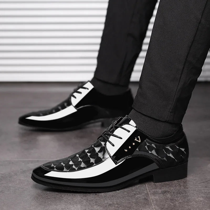 Sapato italiano sapatos masculinos sapatos formais sapato preto couro envernizado.