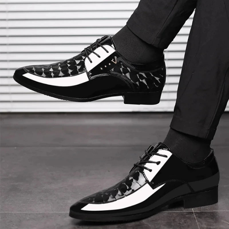 Sapato italiano sapatos masculinos sapatos formais sapato preto couro envernizado.