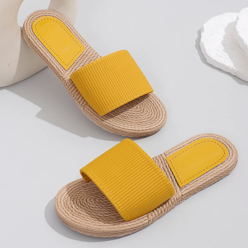 Women's fashion trend non-slip wear comfortable soft sole lightweight cool flat slippers