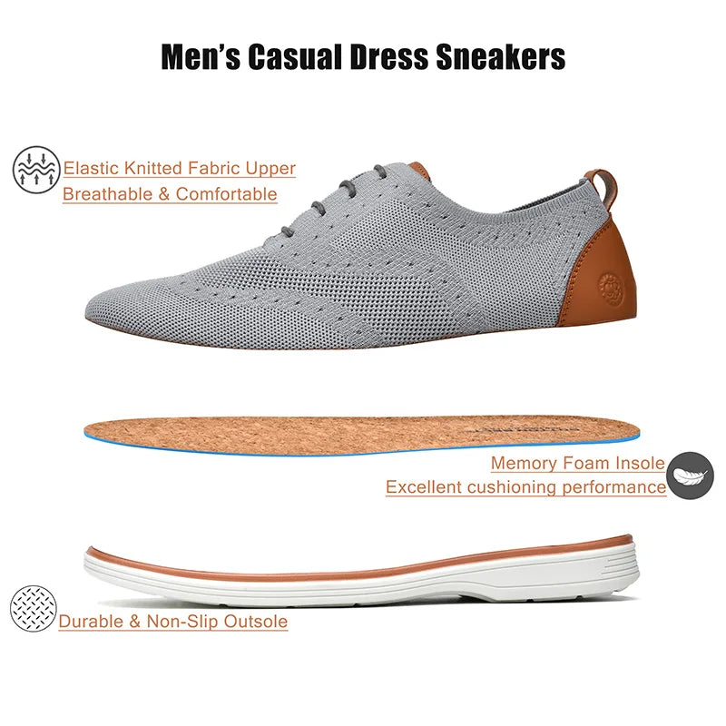 Homens malha tênis de negócios moda sapatos esportivos casuais oxford sapatos respirável leve tênis caminhada.